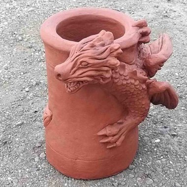terracotta dragon chimney pot planter